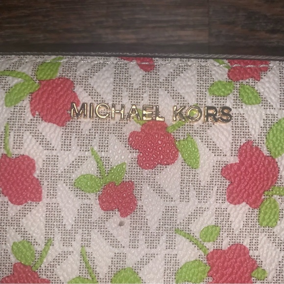MICHAEL KORS Jet Set Travel Continental Floral Wallet NWOT - Picture 3 of 10